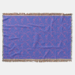 Blaue und Lila Persische Mandala-Muster Decke