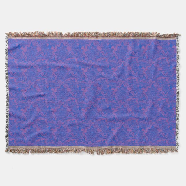 Blaue und Lila Persische Mandala-Muster Decke (Vorderseite)