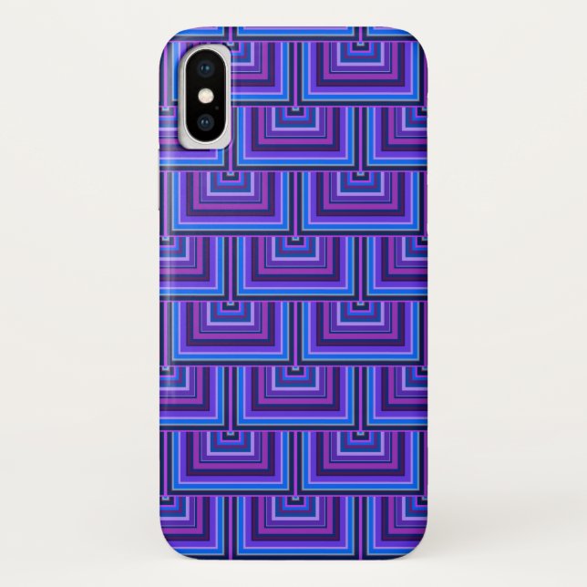 Blaue und lila Quadratzwaagen Case-Mate iPhone Hülle (Rückseite)