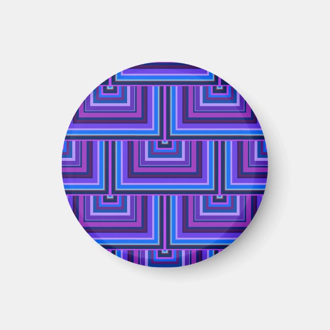 Blaue und lila Quadratzwaagen Magnet (Vorne)