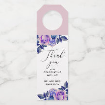 Blaue und lila Rose. Blumenhochzeit vielen Dank