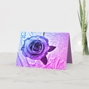 Blaue und Lila Rose Karte