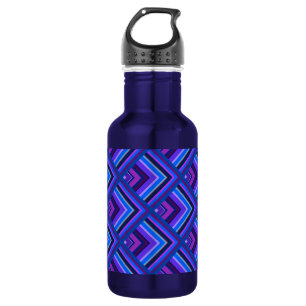 Blaue und lila Streifen Edelstahlflasche