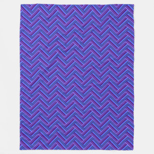 Blaue und lila Streifen Fleecedecke