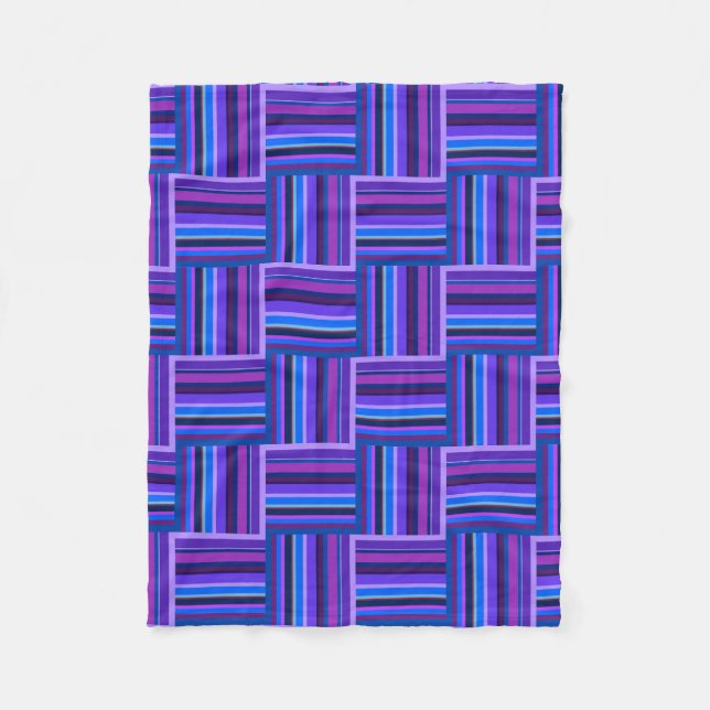 Blaue und lila Streifen Fleecedecke (Vorderseite)