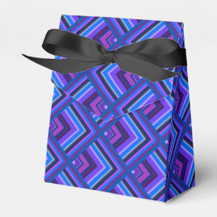 Blaue und lila Streifen Geschenkschachtel