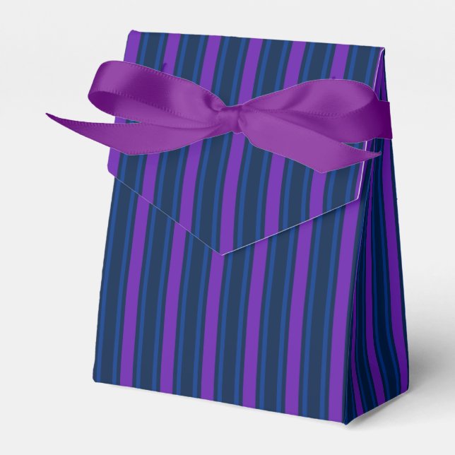 Blaue und lila Streifen Geschenkschachtel (Vorderseite)