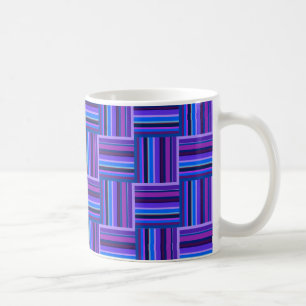 Blaue und lila Streifen Kaffeetasse