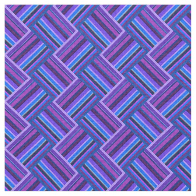 Blaue und lila Streifen Stoff (Nahaufnahme)