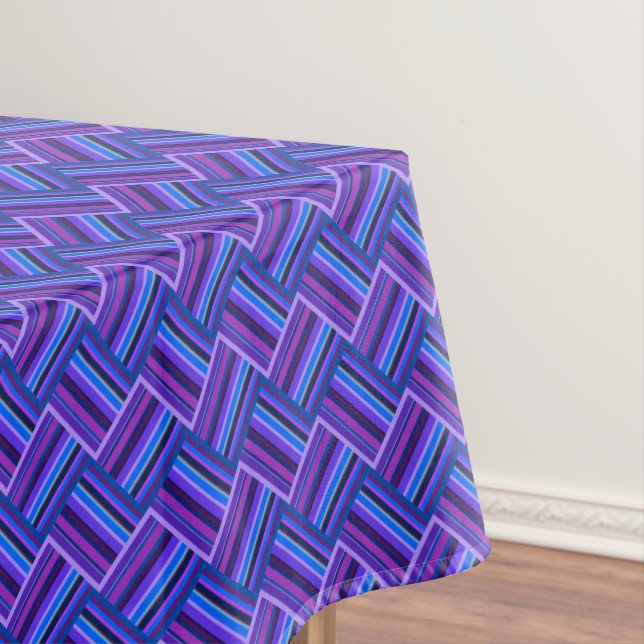 Blaue und lila Streifen Tischdecke (Beispiel)