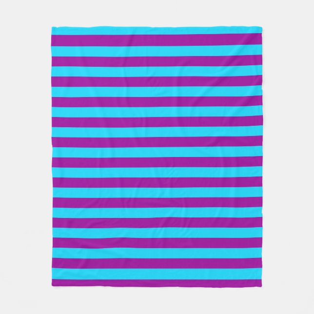 Blaue und Lila Streifengestaltung Fleecedecke (Vorderseite)