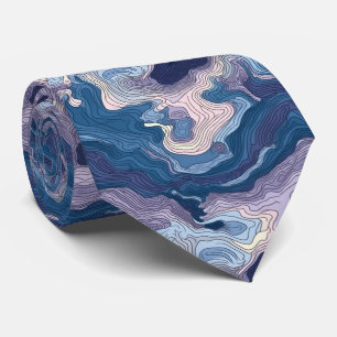 Blaue und Lila Topographie Neck Tie Krawatte