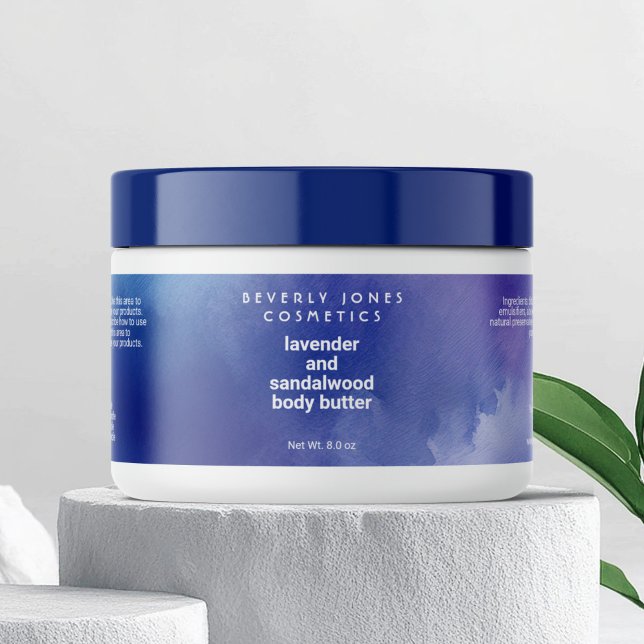 Blaue und Lila wasserdichte Wrap um das Jar Label (Von Creator hochgeladen)