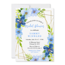 Blaue und marineblaue Blumen mit Laub Hochzeitsdus