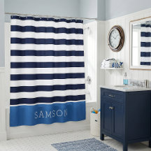 Blaue und marineblaue Streifenmonogramm