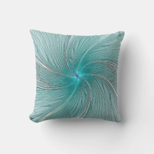 Blaue und moderne Wasserblumen-Kissen mit Schnur Kissen