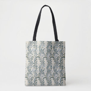 Blaue und Olivfarbene Feder, Vorder- und Rückseite Tasche