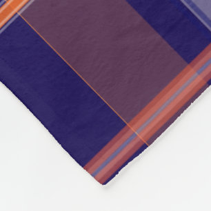 Blaue und orange karierte Fleece-Decke Fleecedecke