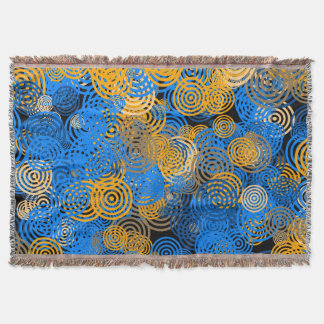 Blaue und orange konzentrische Kreise Wurfdecke Decke