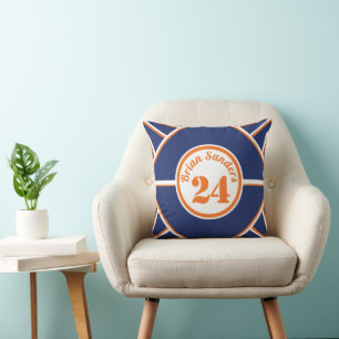 Blaue und orange personalisierte Kissenhülle Kissen