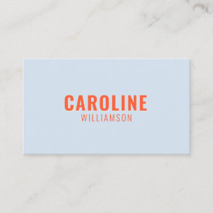 Blaue und orange Retro-Typografie kreativ modern Visitenkarte
