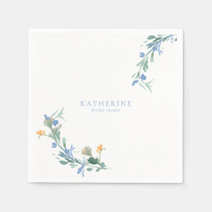 Blaue und orange Wildblume kundenspezifisches Brau Serviette