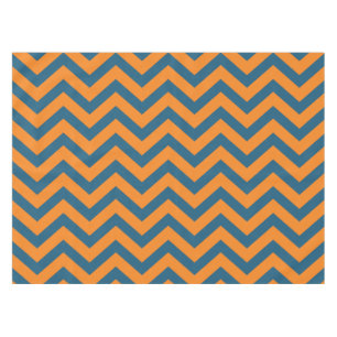 Blaue und orange Zickzack Streifen-Tischdecke Tischdecke