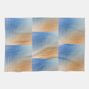 Blaue und orangefarbene Küchentücher