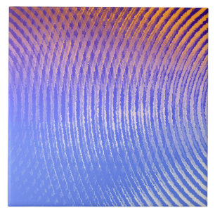 Blaue und orangefarbene Schallwellen Fliese