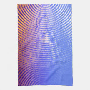Blaue und orangefarbene Schallwellen Geschirrtuch