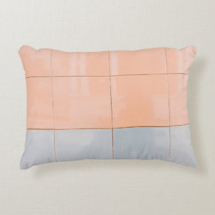 Blaue und orangefarbene Wand Dekokissen