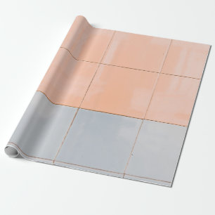 Blaue und orangefarbene Wand Geschenkpapier