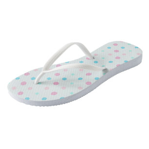 Blaue und Pfirsich-Punkte Flip Flops