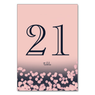 Blaue und rosa Funkellichter Tischnummer