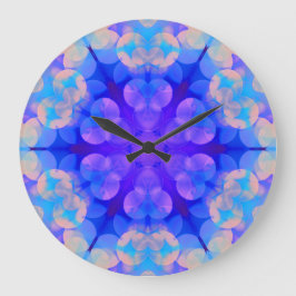 Blaue und rosa Gradient Pastel Bubble Art Große Wanduhr