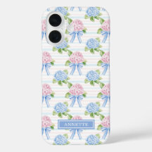 Blaue und rosa Hortensien gestreift