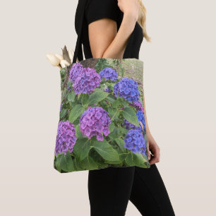 Blaue und rosa Hortensienblüten Floral Tasche