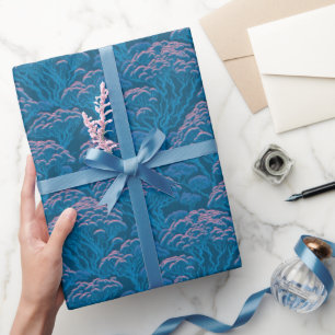 Blaue und rosa Korallenriff-Muster Geschenkpapier