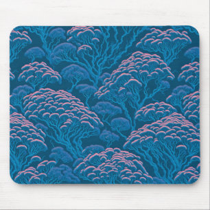 Blaue und rosa Korallenriff-Muster Mousepad