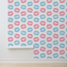 Blaue und rosa Lippenmuster, Lipstick, Kiss