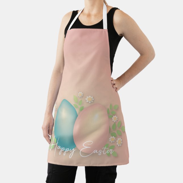 Blaue und rosa Ostereier Frühjahrspänner Schürze (InSitu)