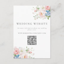 Blaue und rosa Pastell-Blumen-Hochzeitswebsite mit