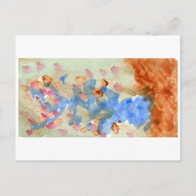 Blaue und rosa Postkarte (Vorderseite)