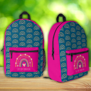 Blaue und rosa Regenbogenkinder Bedruckter Rucksack