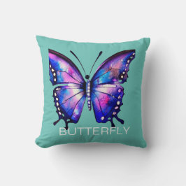 Blaue und rosa Schmetterling Kissen