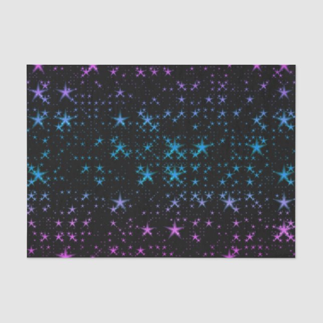 Blaue und rosa Sterne Seidenpapier (Vorderseite)