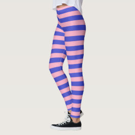 Blaue und rosa Streifen Leggings