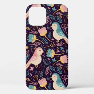 Blaue und rosa Vögel mit Blume und Blätter auf D Case-Mate iPhone Hülle