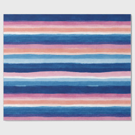 Blaue und rosa Wasserfarbe-Küstenstreifen Geschenkpapier