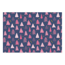 Blaue und rosa Weihnachtsbaummuster